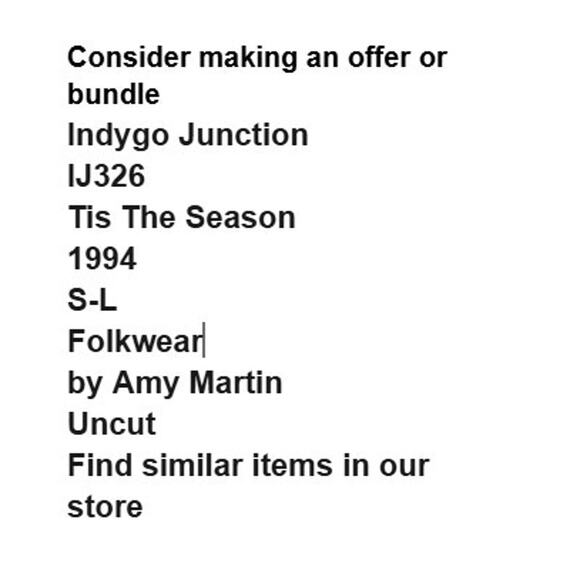 Indygo Junction IJ326 Tis The Season Pattern S-L Vintage Vest Applique - Picture 3 of 6